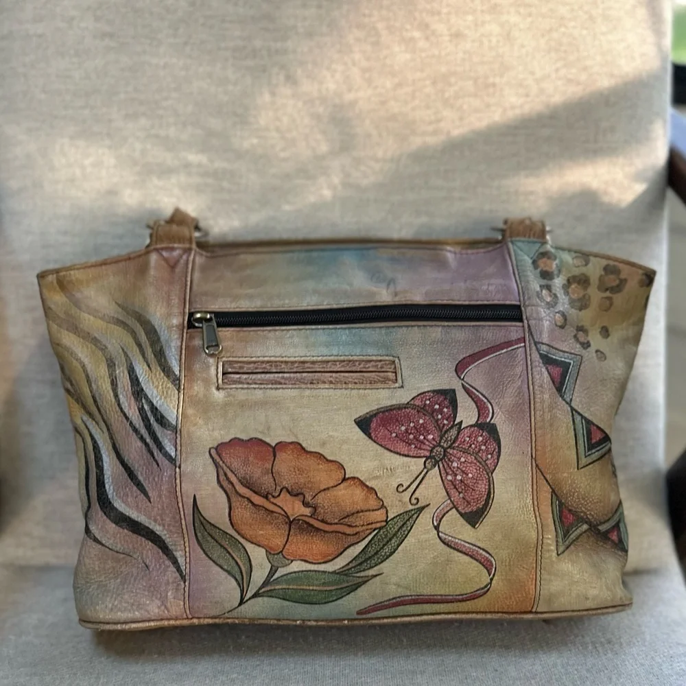 Anuschka Hand Painted Organizer Tote